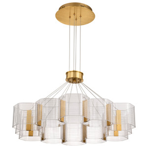 Satco 62-2404 - Kenzo 12-Light LED Chandelier - 3000K - Polished Bronze - 85W 