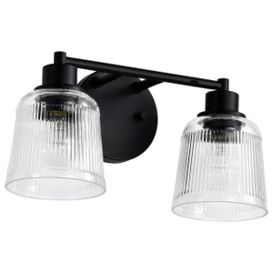 Satco 60-8602 - Grayson 2-Light Vanity - Matte Black - Damp Rated 