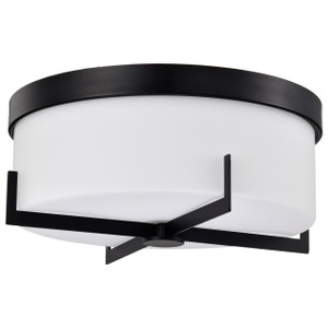 Satco 60-8054 - Roselle 15in Flush Mount - Matte Black - 3-Light 