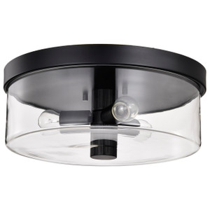 Satco 60-8065 - Clarksville 15 Inch Flush Mount - Matte Black - 3-Light E26 