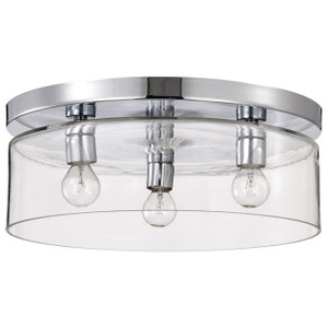 Satco 60-8074 - Marlowe 15 Inch Flush Mount - Polished Nickel - 3-Light E12 