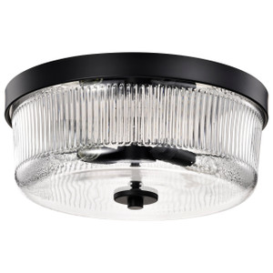 Satco 60-8608 - Grayson Small Flush Mount - Matte Black - 13.5in Diameter 