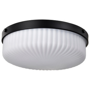 Satco 60-8648 - Solara Flush Mount - Matte Black - 3-Light E26 Damp-Rated 