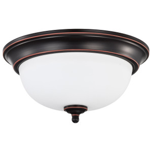 Satco 62-1558 - 13" LED Flush Mount - 3000K - 19W, Mahogany Bronze 