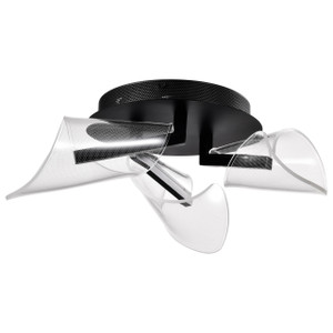 Satco 62-2284 - Sedona 22in LED Flush Mount - Soft White - Matte Black 