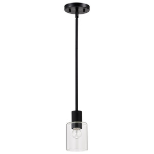 Satco 60-8064 - Clarksville 5in Mini Pendant - Matte Black - E26 Base 