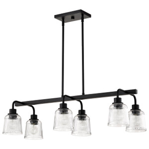 Satco 60-8610 - Grayson 6-Light Island Pendant - Matte Black - Kitchen Island 