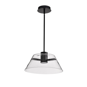 Satco 62-2062 - 17" LED Pendant - 3000K - Matte Black - 18W Dimmable 