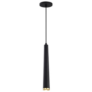 Satco 62-828 - Melrose 16" LED Pendant - 3000K - Matte Black/Brushed Brass, 12W Dimmable 