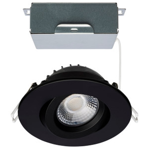 Satco S11619R1 - 12W 4" Gimbal LED Downlight - CCT Selectable - Black 