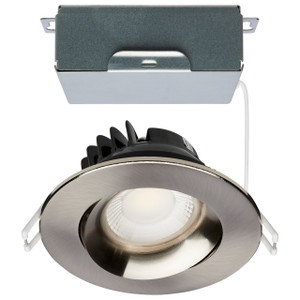 Satco S11626R1 - 12W LED Gimbaled Downlight - CCT Selectable - Brushed Nickel 