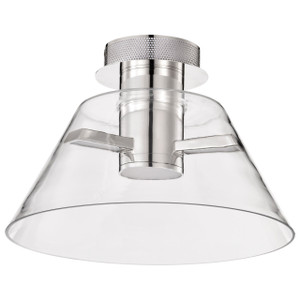Satco 62-2053 - Edmond 14in LED Semi-Flush - 3000K - Polished Nickel 