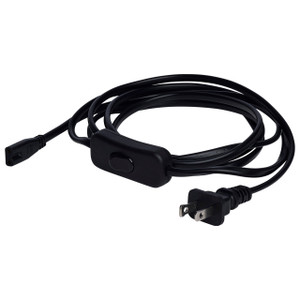 Satco 63-461 - 8-Foot Power Cord with Line Switch - Black Finish 
