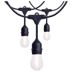 Satco S8020R1 - 24' LED String Light - 2700K - 12×1W S14 Lamps, IP65