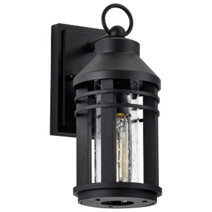 Satco 60-8101 - Wilton 1-Light Wall Lantern - Matte Black - Wet Rated 