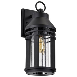 Satco 60-8103 - Wilton 1-Light Wall Lantern - Matte Black - Wet Rated 
