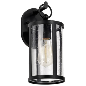 Satco 60-8111 - Broadstone 1-Light Wall Lantern - Matte Black - Wet Rated 