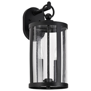 Satco 60-8112 - Broadstone 2-Light Wall Lantern - Matte Black - Wet Rated 