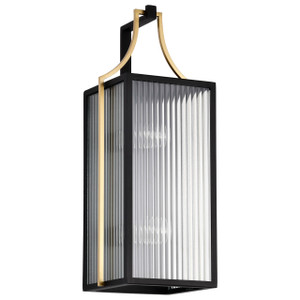Satco 60-8503 - Holden Large Outdoor Lantern - Black/Gold Finish - Wet Rated 