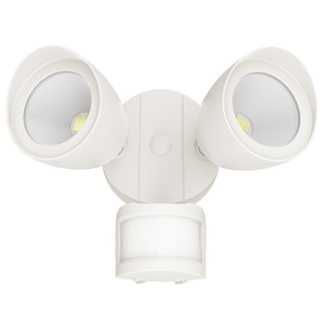 NaturaLED 9693 - 20W Security 2-Head Floodlight - 3000K - Motion Sensor 