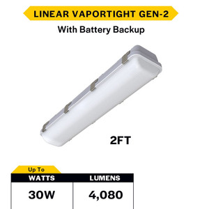 Halco 28115 - ProLED Select 2FT Linear Vaportight - CCT Selectable - EM Battery Backup
