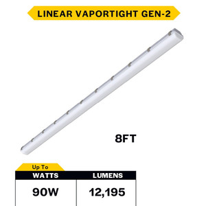 Halco 28112 - 8ft LED Vaportight - CCT Selectable - IP66 Wet Rated 