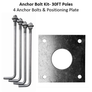 Halco 741306 - Anchor Bolt Kit - 5in Round 30FT Pole - Galvanized Steel 