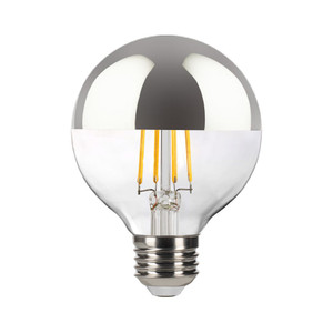 Halco 82712 - LED Filament G25 Silver Bowl Lamp - 2700K - Dimmable, 90+ CRI
