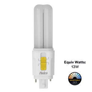 Halco 82849 - LED Double Tube Plug-In Lamp - CCT Selectable - Hybrid Type A/B