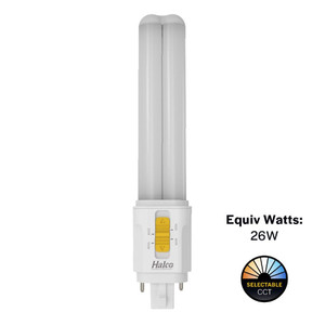 Halco 82851 - LED Double Tube Plug-In Lamp G24D - CCT Selectable - Hybrid Type A/B
