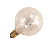 Halco 4002 - G16 Clear Globe Bulb - 25W Dimmable - Candelabra Base 