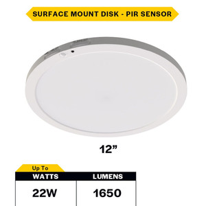 Halco 83904 - 12in LED Surface Mount Disk - CCT Selectable - PIR Sensor 
