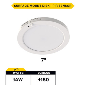 Halco 83902 - 7in LED Surface Mount Disk - CCT Selectable - PIR Sensor 