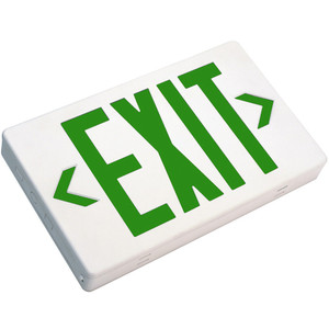 TCP 22745 - LED Compact Thermoplastic Exit Sign - Green - Battery Backup 