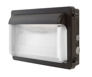 60W Low Profile Bronze LED Wall Pack for Building Exterior Lighting - Photocell with Disable Switch 