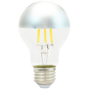 Sunlite 80509-SU - A19 LED Filament Silverbowl Bulb - 2700K - Dimmable E26 
