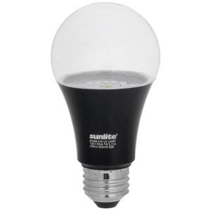 Sunlite 80098-SU - A19 LED Black Light Bulb - 7W - E26 Base - 390-405nm 