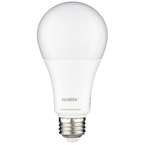 Sunlite 70327-SU - A21 3-Way LED Bulb - 3000K Warm White - Dimmable 