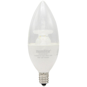 Sunlite 80754-SU - LED B11 Chandelier Bulb - 2700K - E12 Dimmable, 300lm 