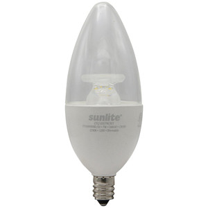 Sunlite 80982-SU - 7W LED B12 Chandelier Bulb - 2700K - Dimmable