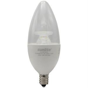Sunlite 80982-SU - 7W LED B12 Chandelier Bulb - 2700K - Dimmable 