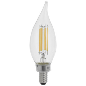 Sunlite 81204-SU - CA11 Flame Tip LED Chandelier Bulb - 3000K - Dimmable E12 