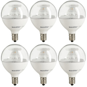 Sunlite 41885-SU - 5W G16.5 LED Globe Bulb - 4000K - 6 Pack