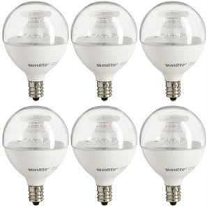 Sunlite 41885-SU - 5W G16.5 LED Globe Bulb - 4000K - 6 Pack 