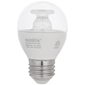 Sunlite 41896-SU - 7W LED G16 Globe - 3000K - E26 Base, Dimmable