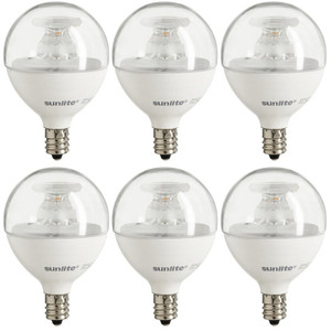 Sunlite 40294-SU - G16.5 Globe LED Bulb - 2700K Warm White - Dimmable E12