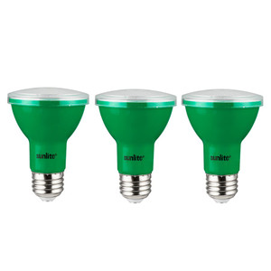 Sunlite 40250-SU - PAR20 LED Bulb - Green - 3W - E26 - 3-Pack