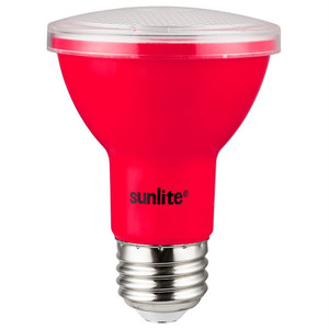 Sunlite 40247-SU - LED PAR20 Flood Bulb - Red - 3W (3-Pack) 