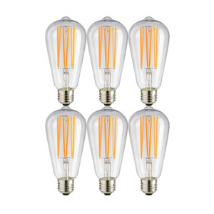 Sunlite 41083-SU - S19 Long-Filament LED Bulb - 2200K - 8.5W (6-Pack) 