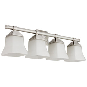 Sunlite 46064-SU - 4-Light Bath Vanity Fixture - Brushed Nickel - E26 Base 